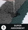 Green Stripe Microfibre 30x18 Inches AntiSkid Bath Mat