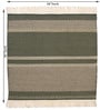 Green Stripes Wool And Polyester Hand Woven Carpet
