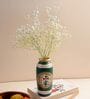 Green Terracota Hand Painted Flower Vase