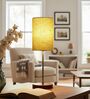 Green Texture Cylinder Fabric Shade Table Lamp, Brown Wooden Base Bedside & Desk Light for Bedroom, Living Room & Home Decor