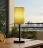 Green Texture Cylinder Fabric Shade Table Lamp, Minimalist Bedside Lamp with Metal Base for Bedroom, Living Room & Study