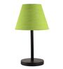 Green Texture Fabric Shade Table Lamp, Minimalist Bedside Lamp with Metal Base for Bedroom, Living Room & Study