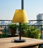 Green Texture Fabric Shade Table Lamp, Minimalist Bedside Lamp with Metal Base for Bedroom, Living Room & Study