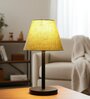 Green Texture Fabric Shade Table Lamp, Minimalist Bedside Lamp with Metal Base for Bedroom, Living Room & Study