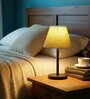 Green Texture Fabric Shade Table Lamp, Minimalist Bedside Lamp with Metal Base for Bedroom, Living Room & Study
