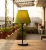 Green Texture Fabric Shade Table Lamp, Modern Bedside & Desk Lamp with Metal Base for Bedroom, Living Room & Home Decor