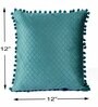 Green Textured Velvet 12 x 12 Inches Cushion Covers (Set of 2)