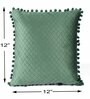 Green Textured Velvet 12 x 12 Inches Cushion Covers (Set of 2)