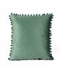 Green Textured Velvet 12 x 12 Inches Cushion Covers (Set of 2)