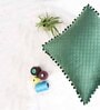 Green Textured Velvet 12 x 12 Inches Cushion Covers (Set of 2)