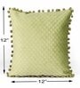 Green Textured Velvet 12 x 12 Inches Cushion Covers (Set of 2)