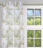 White Floral Tissue 5 Ft Semisheer Eyelet Window Curtains (Set of 2)