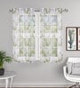 White Floral Tissue 5 Ft Semisheer Eyelet Window Curtains (Set of 2)