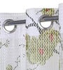 White Floral Tissue 5 Ft Semisheer Eyelet Window Curtains (Set of 2)