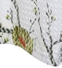 White Floral Tissue 5 Ft Semisheer Eyelet Window Curtains (Set of 2)