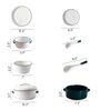 Toujours 31 Pcs White & Green Ceramic Dinnerware Set