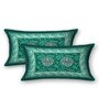 Green Traditional 144 TC Cotton Double Queen Bedsheet With 2 Pillow Covers