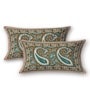 Green Traditional 144 TC Cotton Double Queen Bedsheet With 2 Pillow Covers