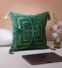 Green Textured 16x16 inches Cushion Cover