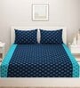 Green Traditional 200 TC Cotton 1 Single Bedhseet with 1 Pillow Cover