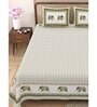 Green Traditional 240 TC Pure Cotton King Sized Double Bedsheet with 2 Pillow Covers