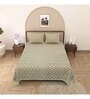 Green Traditional 240 TC Pure Cotton King Sized Double Bedsheet with 2 Pillow Covers