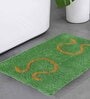 Green Abstract Blended Cotton 16x24 Inches AntiSkid (Set of 2) Door Mat