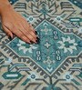 Green Traditional Polyester 24x24 Inches Skid-Resistant Backing Prayer Mats (Pack of 1)