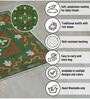 Green Traditional Polyester 24x24 Inches Skid-Resistant Backing Prayer Mats (Pack of 1)