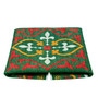 Green Traditional Polyester 24x24 Inches Skid-Resistant Backing Prayer Mats (Pack of 1)