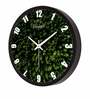 Green Trees Printed Designer With Glass Plastic Wall Clock In Green