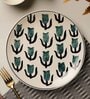 Green Tulip (Set of 3) Ceramic Dinner Plate & Dinner Bowl