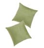 Green Velevt Solids 24x24 inches  Large Cushion Covers  (2Pcs)