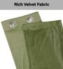 Green Velevt Solids 7ft Light Filtering Eyelet Door Curtain