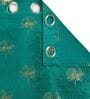 Green Velvet Abstract 7 Foot Ring Top Door Curtain