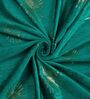Green Velvet Abstract 9 Foot Ring Top Door Curtain