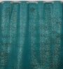 Green Velvet Abstract 9 Foot Ring Top Door Curtain