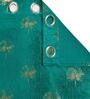 Green Velvet Abstract 9 Foot Ring Top Door Curtains Set Of 2