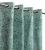 Green Velvet Feather 5Ft Ring Top Window Curtain Pack of 1