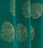 Green Velvet Feather 5Ft Ring Top Window Curtains Pack of  2