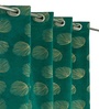 Green Velvet Feather 7Ft Ring Top Door Curtain Pack of 1