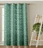 Green Velvet Feather 7Ft Ring Top Door Curtains Pack of  2