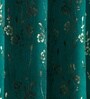 Green Velvet Feather 9Ft Ring Top Long Door Curtain Pack of 1
