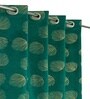 Green Velvet Feather 9Ft Ring Top Long Door Curtain Pack of 1
