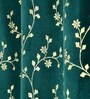 Green Velvet Floral 5 Foot Ring Top Window Curtain