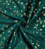 Green Velvet Floral 5 Foot Ring Top Window Curtain