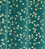 Green Velvet Floral 5 Foot Ring Top Window Curtains Set Of 2