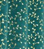 Green Velvet Floral 9 Foot Ring Top Door Curtain