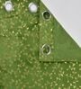 Green Velvet Floral 9 Foot Ring Top Door Curtains Set Of 2