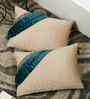 Green Velvet Textured 12X18 Inches Cushion Covers (Pack of 2)
